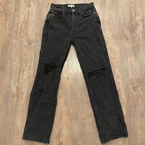 Re / Done High Rise Loose Washed Black with Rips
